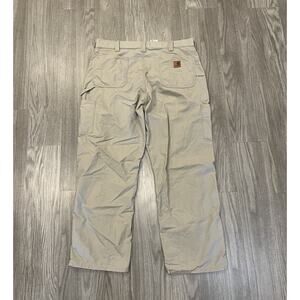 Carhartt Canvas Pants Mens Size 38x30 B151 TAN Dungaree Fit Carpenter Workwear
